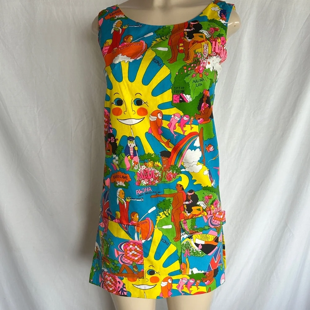 Colorful Sleeveless Graphic Dress - Picture 1 of 17